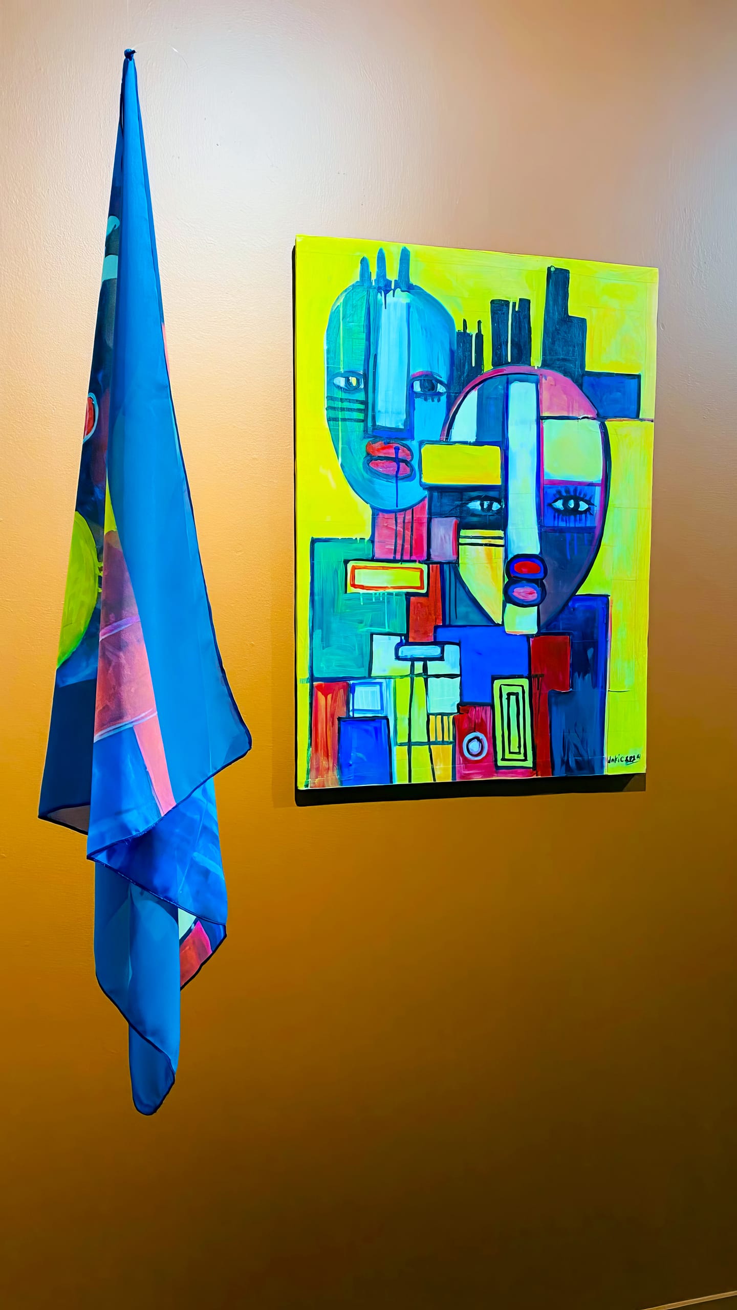 A bright abstract painting, titled 