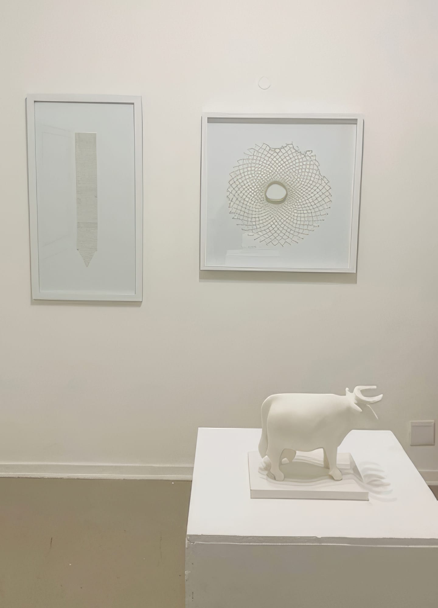 A minimalist gallery display, part of Contra.Joburg’s 